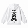 Black and white formula one car