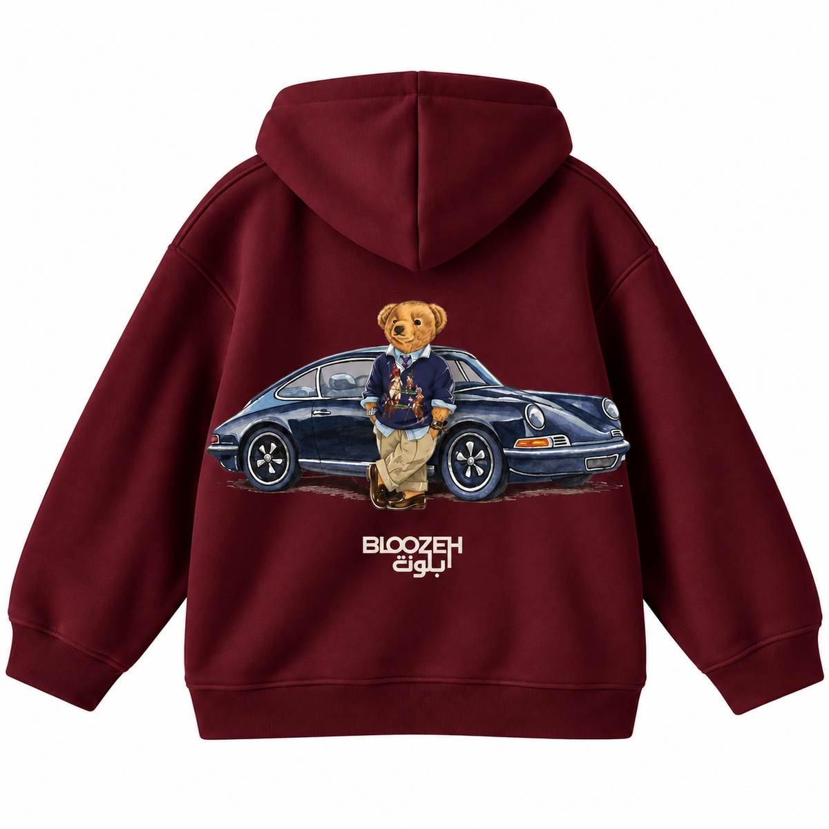 Polo bear with classic car